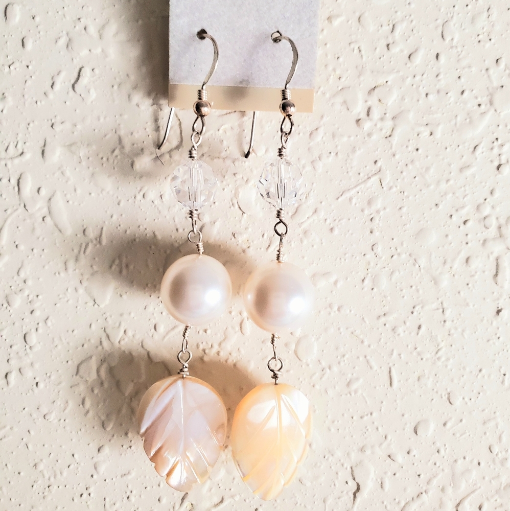 Handmade 3" Sterling Silver Swarovski Crystal Earr